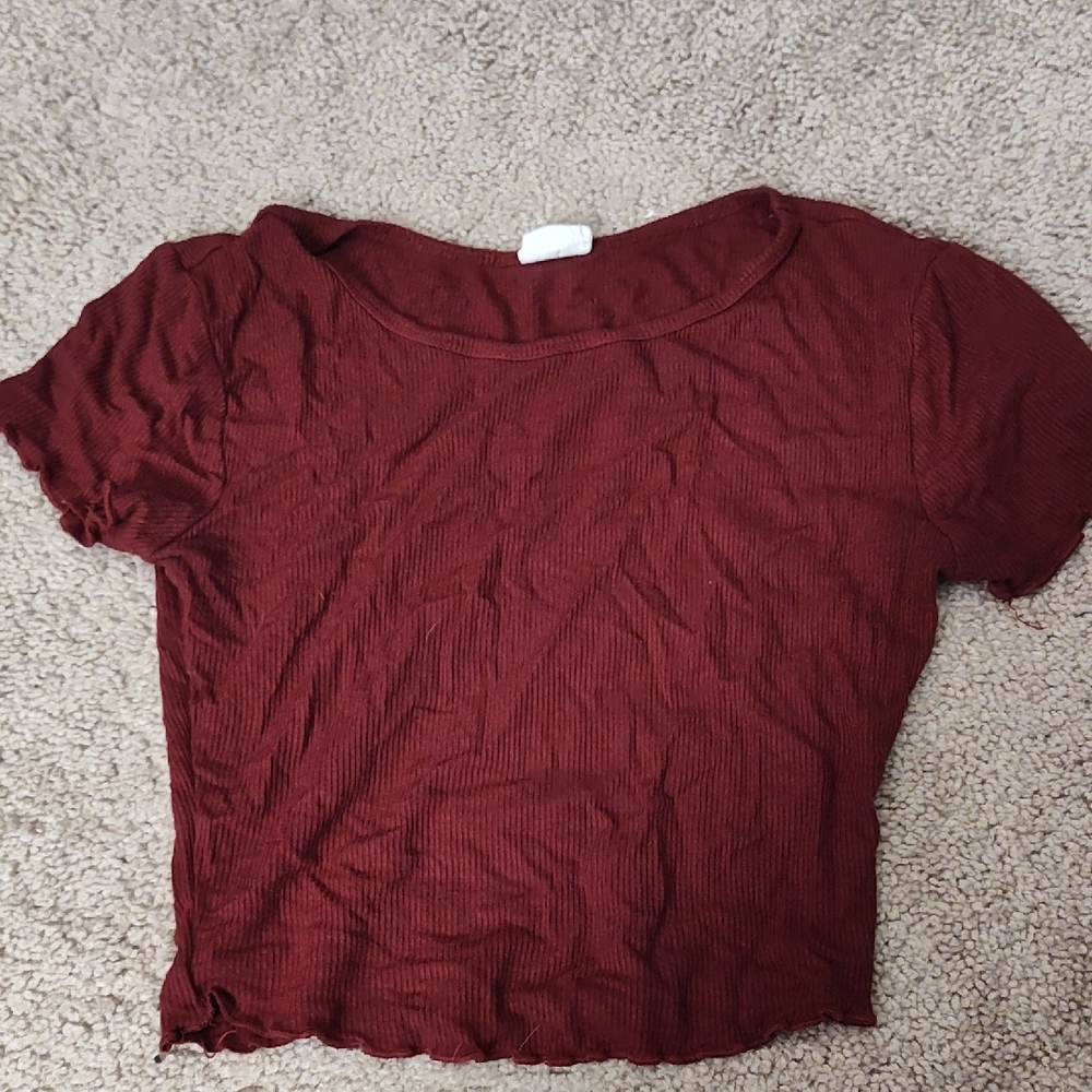 Elegant Maroon Short Sleeve Top